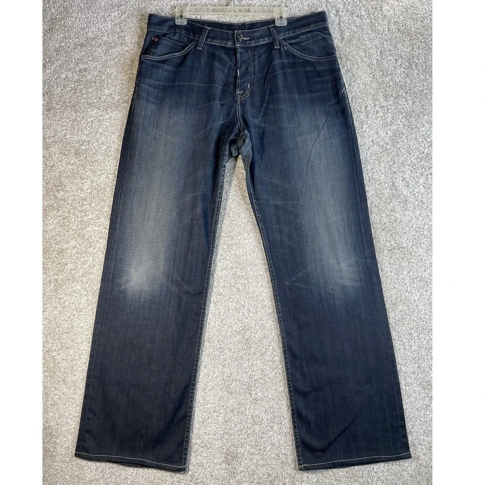 Hudson Jeans Men Size 40 Dark Wash Straight Leg Denim Flap Pocket‎ Blue